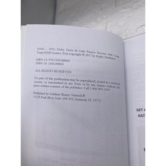 NNN-1031 Defer Taxes & Gain Passive Income By Kathy Heshelow Paperback 2017 - Picture 3 of 9